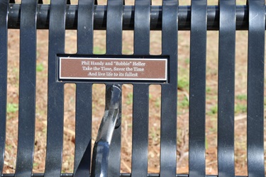 Example of a park bench dedication