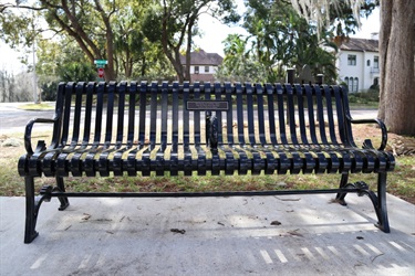 Example of a park bench dedication