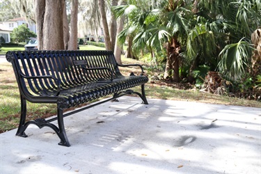 Example of a park bench dedication