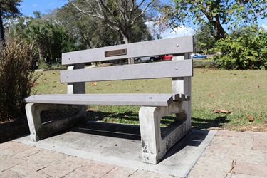 Example of a park bench dedication